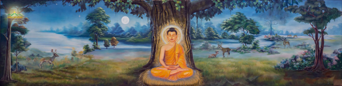 Sau 49 ngày đêm thiền định dưới cội Bồ đề, Thái tử Tất Đạt Đa thành tựu đạo quả, trở thành Phật