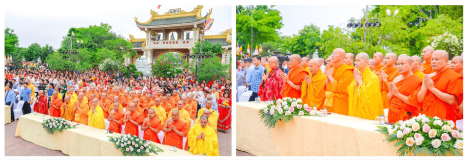 Nghi thức niệm Phật cầu gia hộ, chào Quốc kỳ và Đạo kỳ trang nghiêm mở đầu buổi lễ