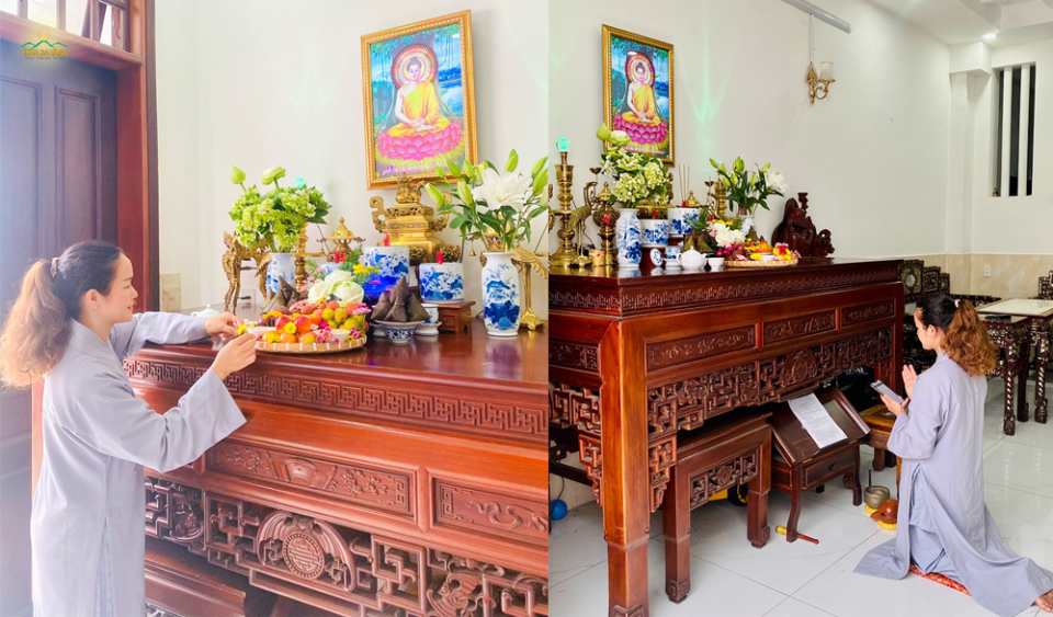 Chăm lo việc cúng lễ gia tiên là việc mang lại hạnh phúc cho cha mẹ trong mùa Vu lan
