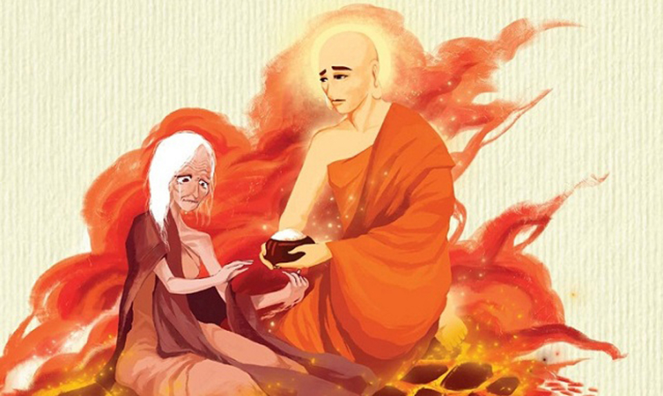 Nhờ tạo phước nơi Tam Bảo, Ngài Mục Kiều Liên đã cứu mẹ thoát khỏi cảnh khổ