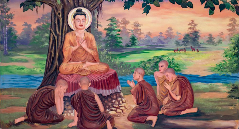 Đức Phật dạy cho các Tỳ-kheo về Bát chánh đạo (ảnh minh họa)