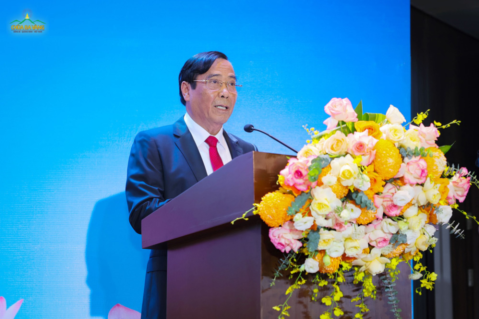 Ông Nguyễn Thanh Bình - Phó Chủ tịch Uỷ ban Quốc gia về Người cao tuổi Việt Nam, Chủ tịch Hội Người cao tuổi Việt Nam phát biểu tại chương trình
