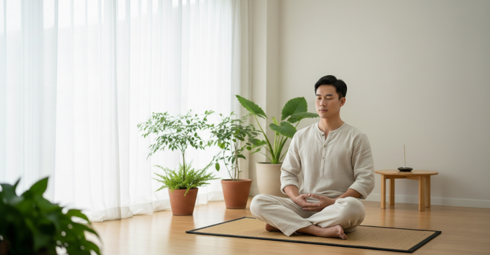 Việc ngồi thiền giúp chúng ta dứt trừ sự lười biếng