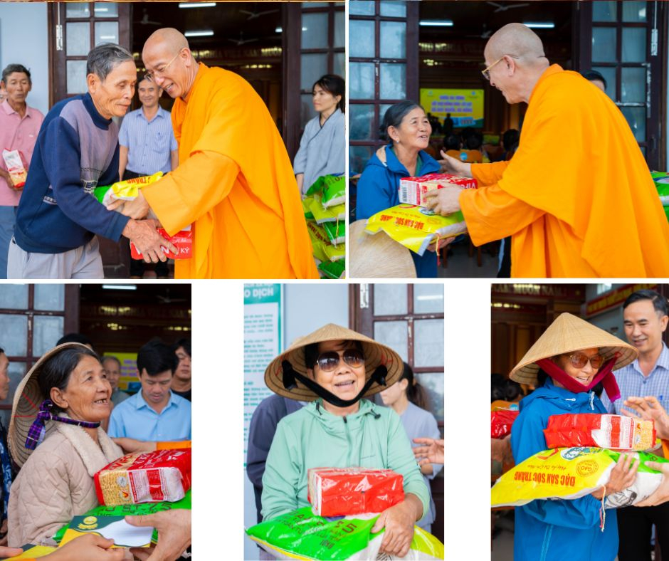 Món quà là sự quan tâm và sẻ chia mà chư Tăng Ni, Phật tử chùa Ba Vàng gửi tới bà con Nhân dân