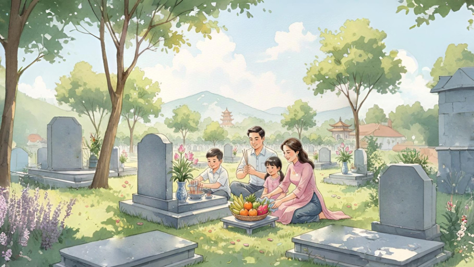Tảo mộ là thăm viếng và dọn dẹp mộ phần cho sạch sẽ, tươm tất (Ảnh minh họa)