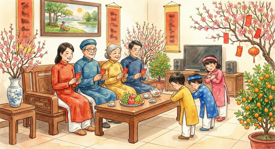 Chúc tết là nét đẹp văn hóa của dân tộc Việt Nam mỗi khi xuân về (Ảnh minh họa)