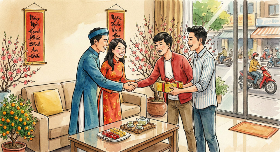 Chúc tết với tâm chân thành và thiện lành sẽ được phúc báu (Ảnh minh họa)