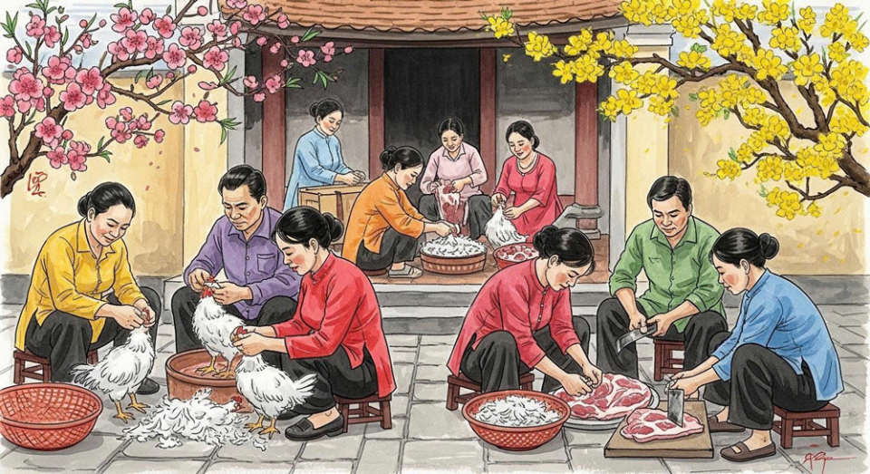 Nếu gia đình sát sinh nhiều để mừng thọ người cao tuổi sẽ tạo ra nghiệp xấu khiến họ bị tổn thọ (Ảnh minh họa)