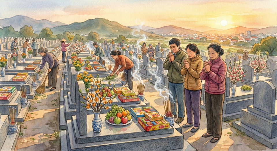 Tảo mộ là truyền thống tốt đẹp bày tỏ lòng biết ơn và đền ân đáp nghĩa đối với gia tiên (Ảnh minh họa)