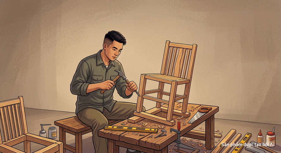 Chúng ta có thể tận dụng bàn thờ gỗ để đóng thành các đồ dùng sinh hoạt như bàn, ghế,... (ảnh minh họa)