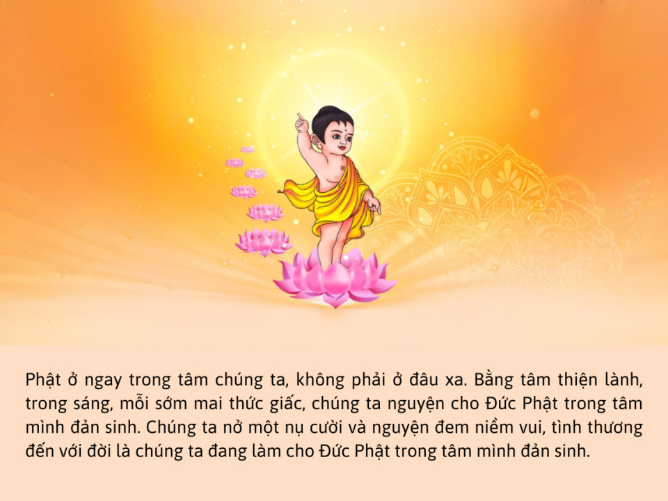 Đức Phật bước đi trên tòa sen