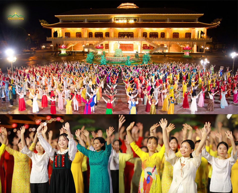 Hòa chung niềm hân hoan ngày khánh đản, các Phật tử đồng diễn tán dương kính mừng ngày Đức Phật đản sinh
