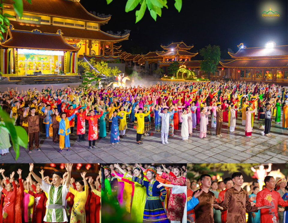 Trang phục truyền thống Việt Nam cùng người con Phật hân hoan kỷ niệm ngày Đức Thế Tôn ra đời