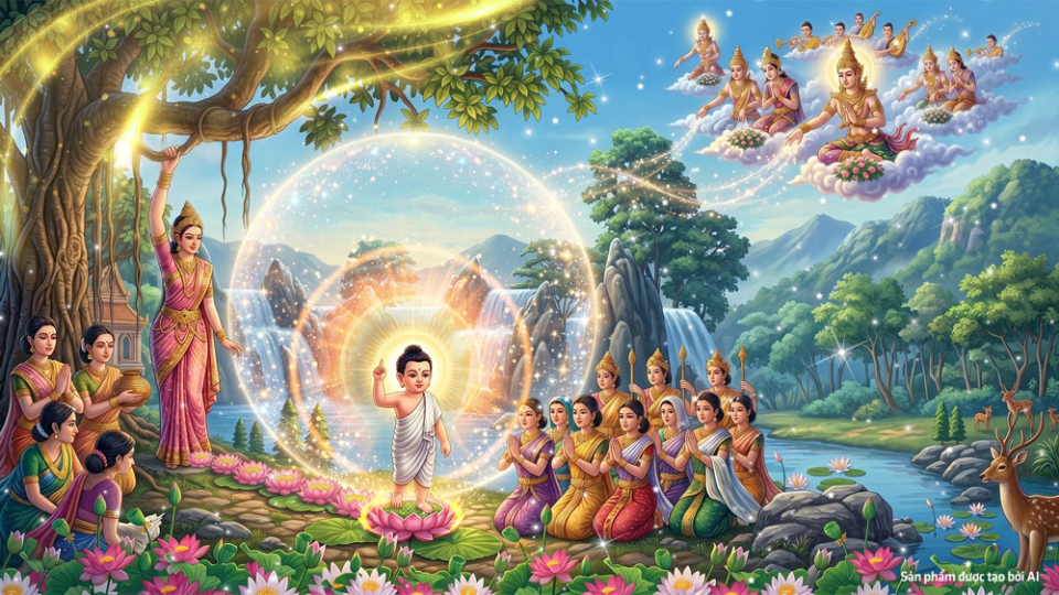 Đức Phật đản sinh muôn loài hạnh phúc (ảnh minh họa)