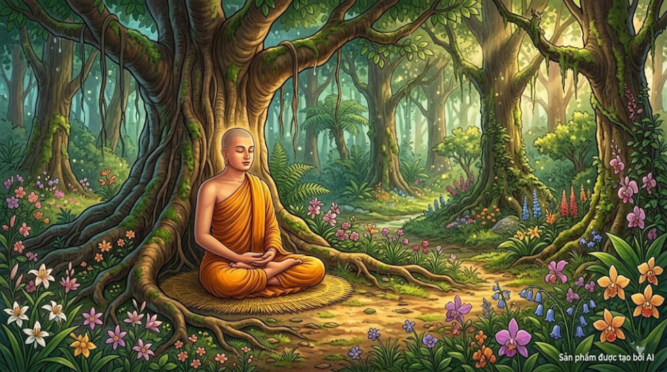 Tâm bậc A-la-hán hoàn toàn trong suốt, thanh tịnh, đoạn tận mọi tham, sân, si, phiền não, dứt sạch nỗi sợ và khổ đau (ảnh minh họa)