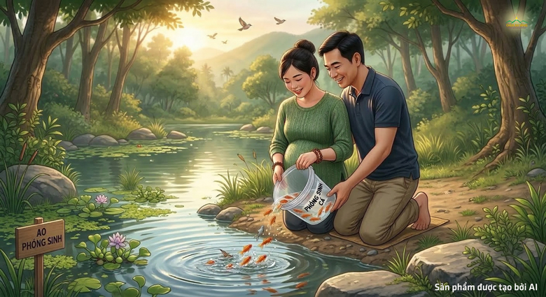Nên phóng sinh, làm việc thiện,... để tích tạo phúc báu (ảnh minh họa)