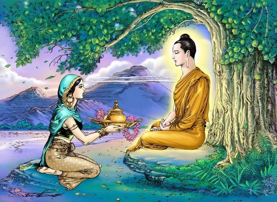 Sự cúng dường của nàng Sujata trước khi Đức Phật thành đạo là một trong hai sự cúng dường tối thượng (ảnh minh họa)