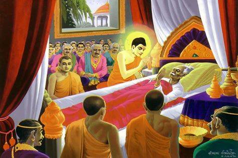 Đức Phật độ vua cha Tịnh Phạn vào dòng Thánh quả A-na-hàm trước khi vua cha nhập diệt (ảnh minh họa)