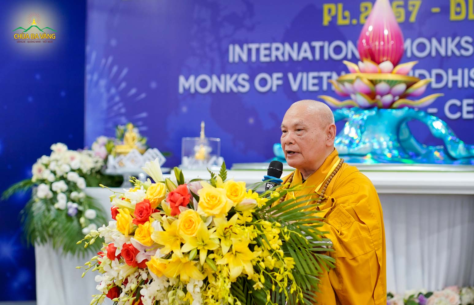 Trưởng lão Hòa thượng Thích Thiện Nhơn phát biểu cuối chương trình, khẳng định tinh thần đoàn kết, hòa hợp, yêu thương không biên giới của Phật giáo