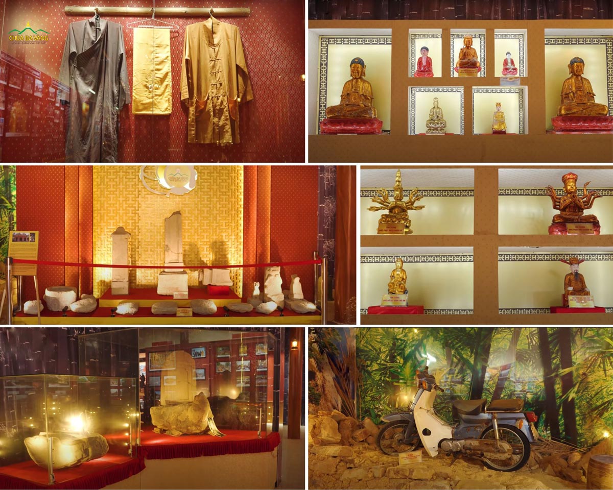 Một số hiện vật trong bảo tàng chùa Ba Vàng