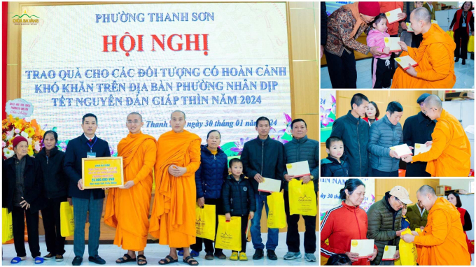 50 suất quà Tết trị giá 25 triệu đồng đã được trao tặng tới các gia đình khó khăn phường Thanh Sơn