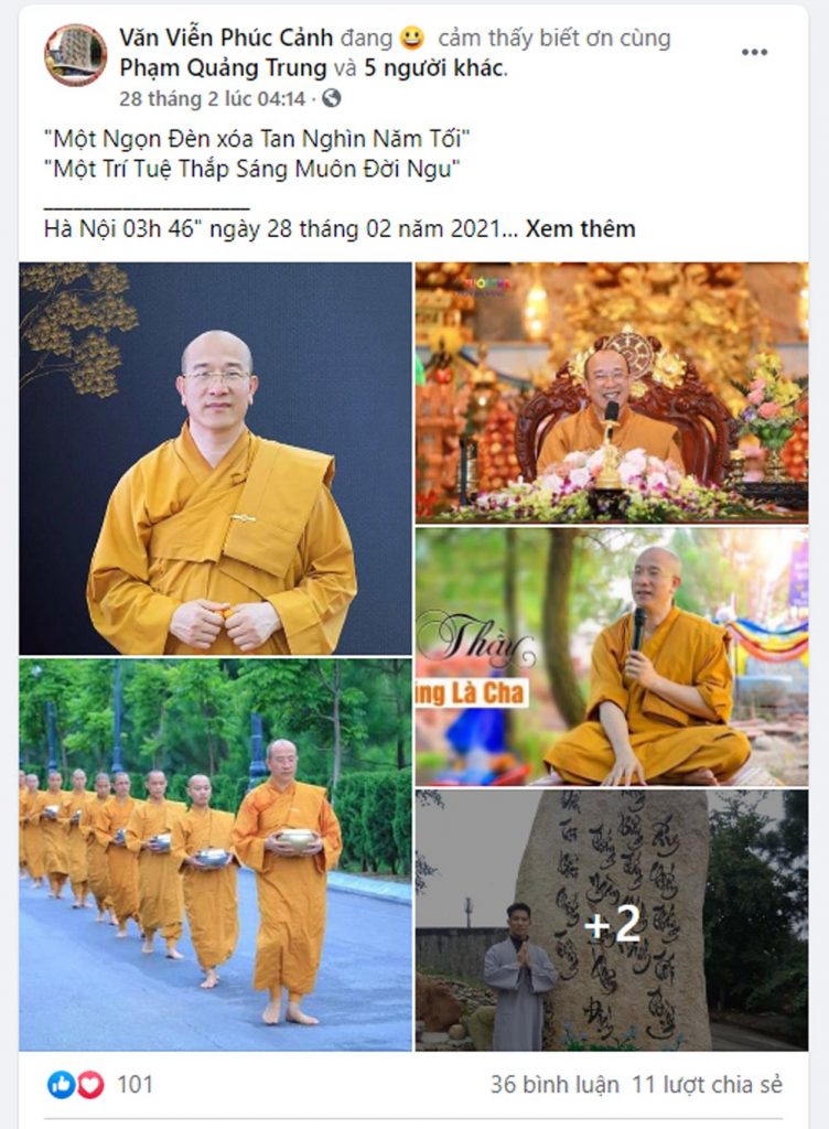 Phật tử Văn Viễn Phúc Cảnh chia sẻ