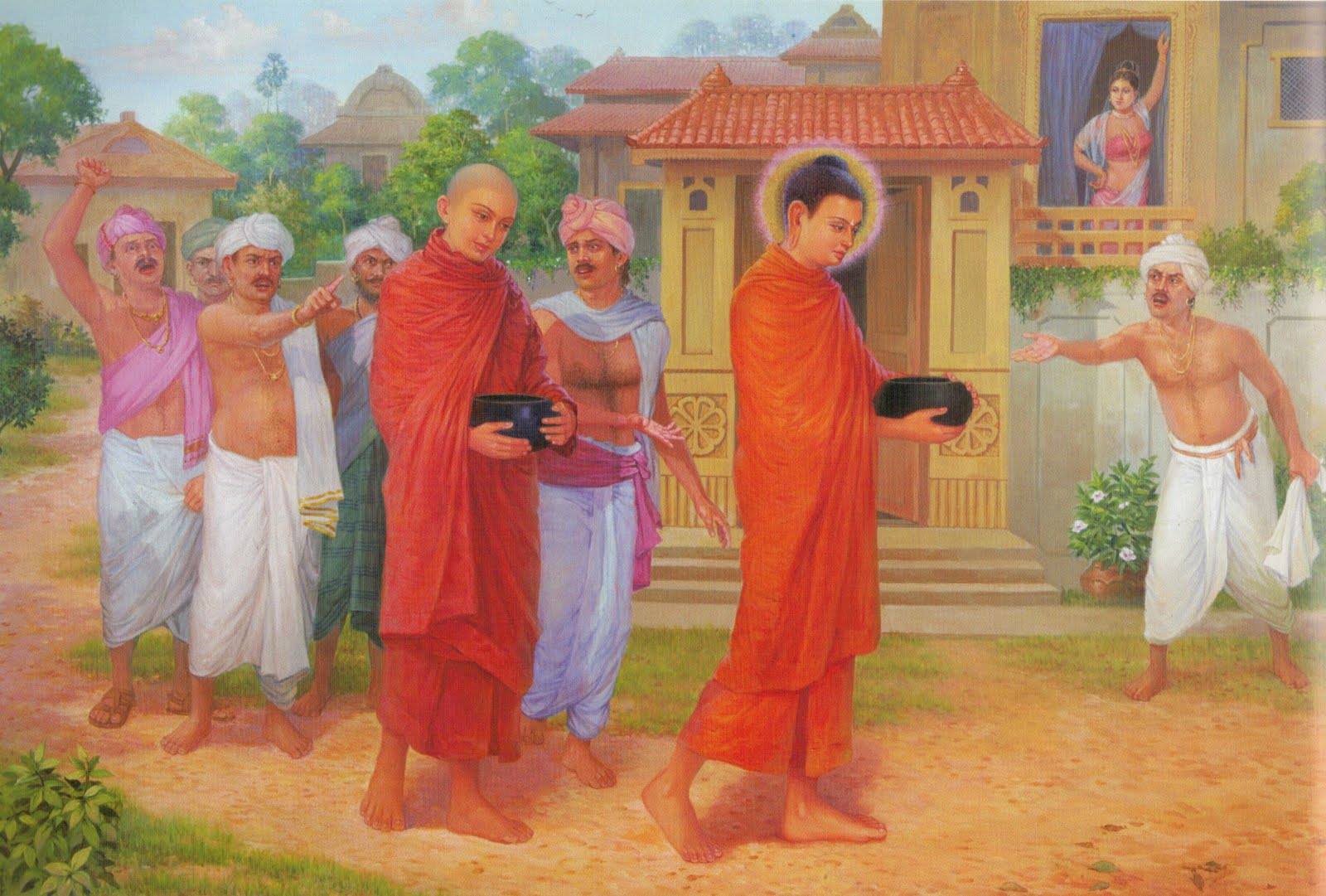 Khi trì bình khất thực, Đức Phật cũng từng gặp những người buông lời không tốt, chửi bới, vu khống Ngài và Tăng đoàn (ảnh minh họa)