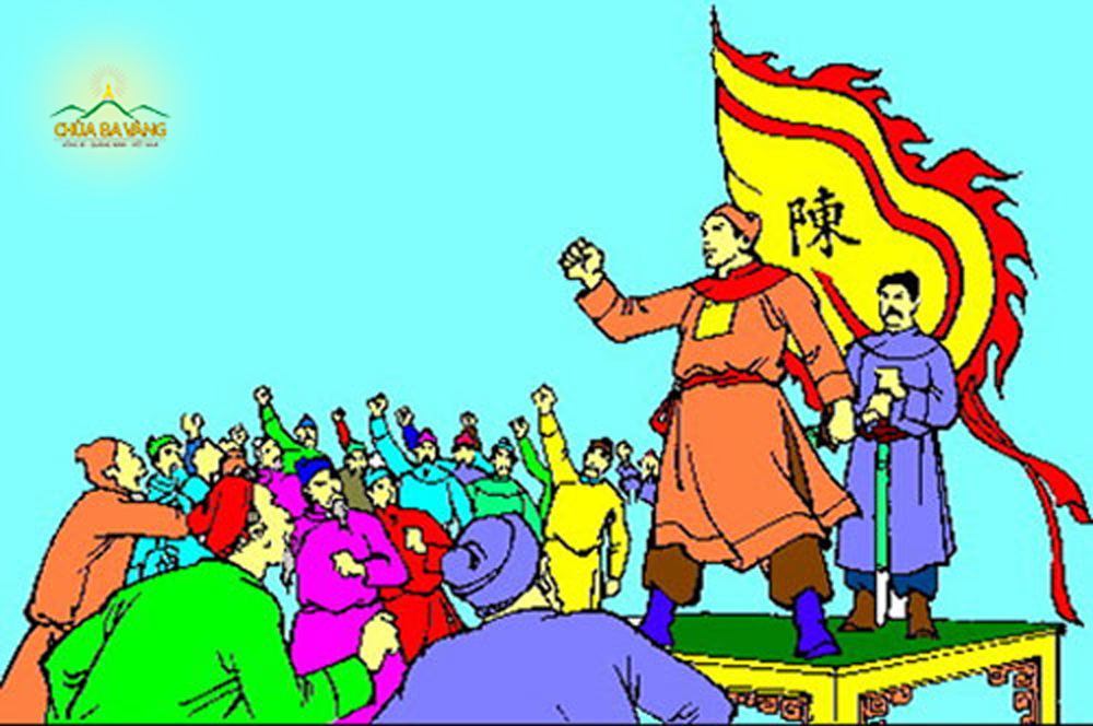 Quân dân nhà Trần dưới sự lãnh đạo của vua Trần Nhân Tông đã 2 lần đại thắng quân Nguyên Mông (Tranh vẽ minh họa)