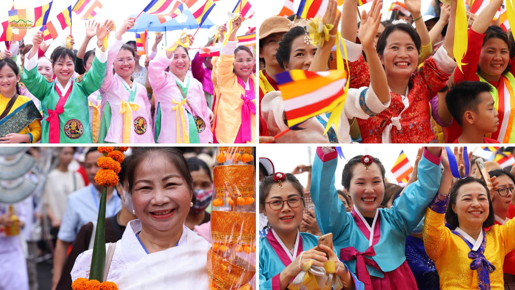 Những nụ cười hoan hỷ của các Phật tử trong trang phục của nhiều quốc gia tại đại lễ Phật đản