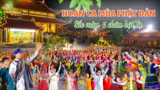 Hân hoan mùa Phật đản: Sắc màu năm châu hội tụ tại chùa Ba Vàng