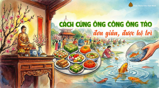 Ông Công ông Táo: Hướng dẫn cách cúng đầy đủ, đơn giản, được hộ trì